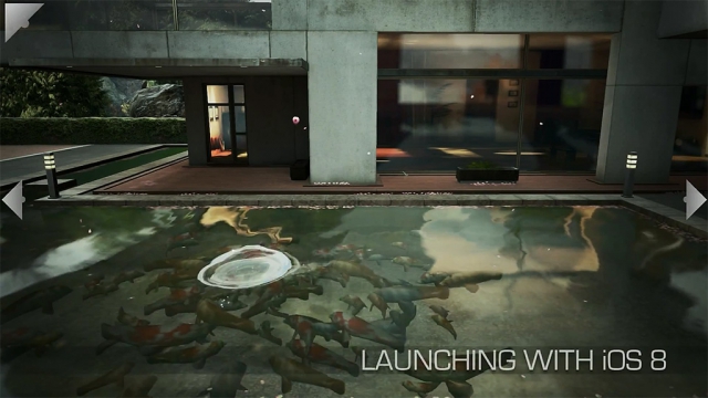 在水面上撥動的話可以追著池中的鯉魚跑