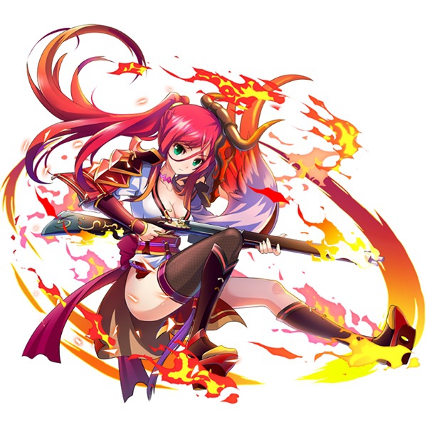 於 1.4 版本起,稀有召喚中有機會取得的火屬性角色「
<p class=